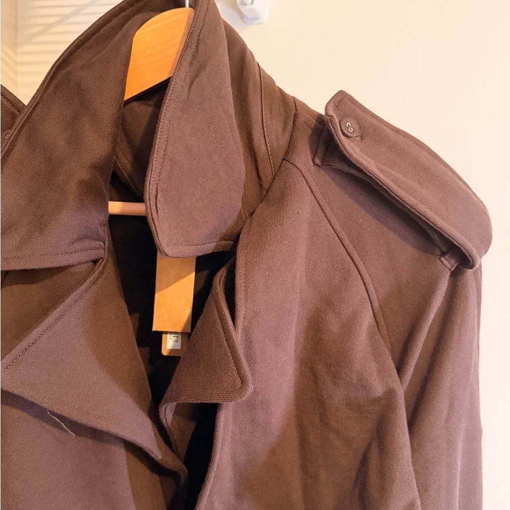 Skims Fleece Trench Coat Espresso Brown - Picture 4 of 8